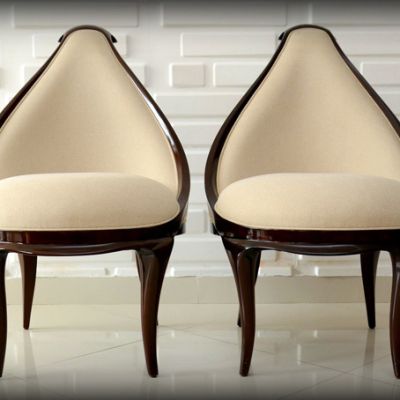 Twin-Fabric-Upholstered-Mahogany-Dining-Chair-Back-view
